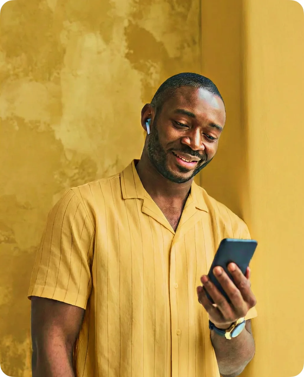 A Yolat customer checking the app on his phone